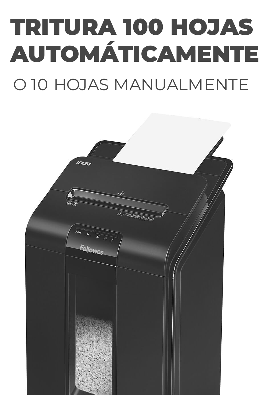 Fellowes AutoMax Micro-Cut - Trituradora de papel 2 en 1 con alimentación automática de 100 hojas