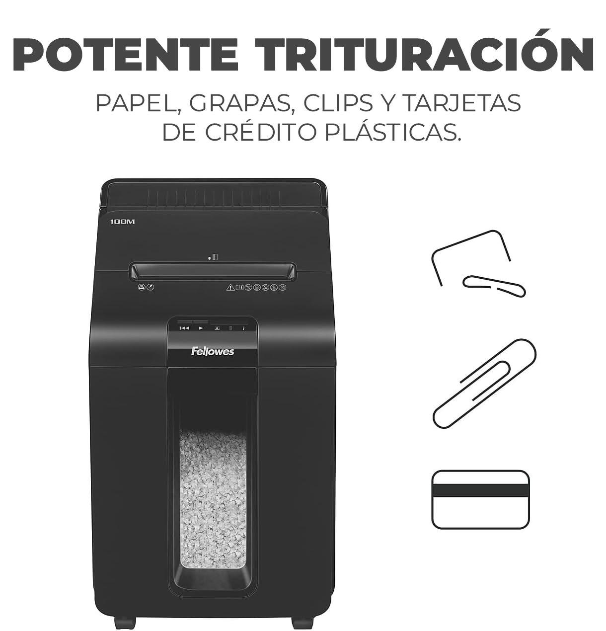 Fellowes AutoMax Micro-Cut - Trituradora de papel 2 en 1 con alimentación automática de 100 hojas