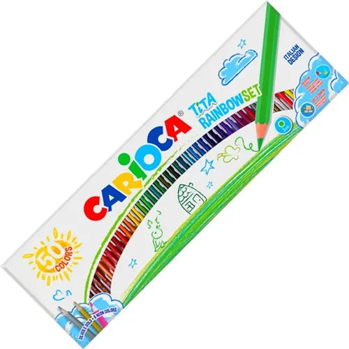 Carioca Tita Rainbow Set Pack de 50 Lapices Hexagonales de Colores