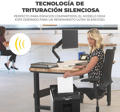 Fellowes AutoMax Micro-Cut - Trituradora de papel 2 en 1 con alimentación automática de 100 hojas