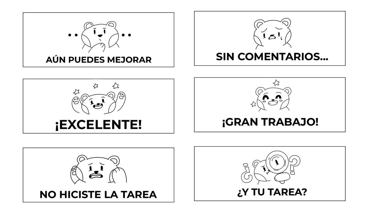 Kit 6 sellos para profesores